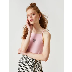 Halter Yaka Kelebek Baskılı Atlet