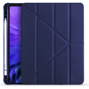 Apple iPad Air 5. Nesil 2022 10.9" M1 Uyumlu Standlı Kapaklı Kılıf Kalemlik Bölmeli Silikon Kılıf