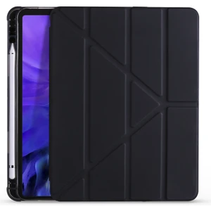 Apple iPad Air 5. Nesil 2022 10.9" M1 Uyumlu Standlı Kapaklı Kılıf Kalemlik Bölmeli Silikon Kılıf