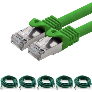 5 Adet CAT7 S/FTP Ethernet (Network, LAN) Kablosu, Yeşil, 25 cm