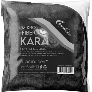 Kara Mikrofiber Oto Kurulama Havlusu 50X70CM 500GSM - Siyah