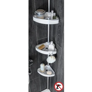 Venta 3 Katlı Köşe Şampuan Rafı Beyaz Delmeden Montaj