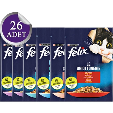 Felix Karışık Paket Pouch Kedi Maması 26 X 85