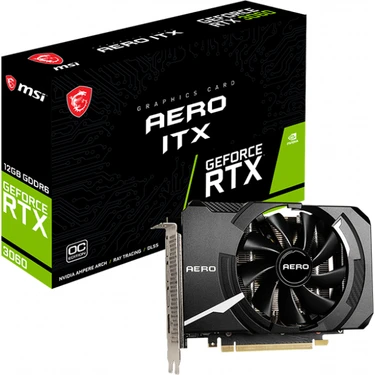 MSI VGA GEFORCE RTX 3060 AERO ITX 12G OC RTX3060 12GB GDDR6 192B DX12 PCIE 4.0 X16 (3XDP 1XHDMI)P