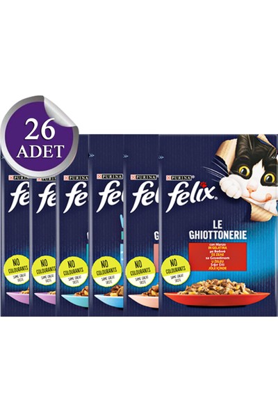 Felix Karışık Paket Pouch Kedi Konservesi 26 x 85 gr