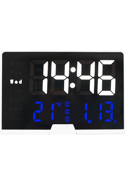 Dolity Büyük Ekran Elektronik Dijital Çalar Saat Işık Algılama Kontrolü 3 Alarm Beyaz Çerçeve (Yurt Dışından)