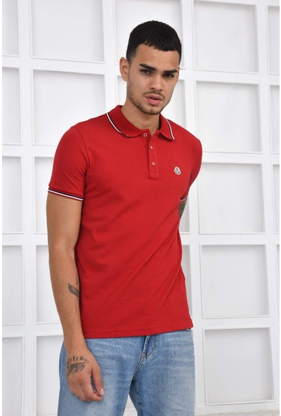 Moncler Polo Yaka T-Shirt - Kırmızı