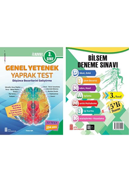 Ata Yayıncılık  3. Sınıf Bilsem Sınavlarına Hazırlık Test + 5 Li Deneme Sınavı