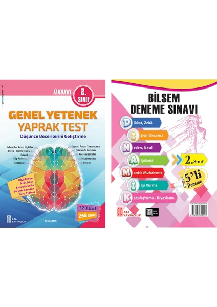 Ata Yayıncılık  2. Sınıf Bilsem Sınavlarına Hazırlık Test + 5 Li Deneme Sınavı