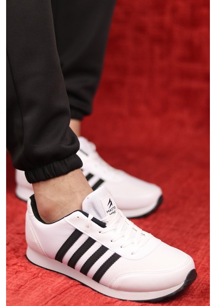 Erkek Beyaz Şerit Detaylı Sneaker Spor Ayakkabı fiyatları