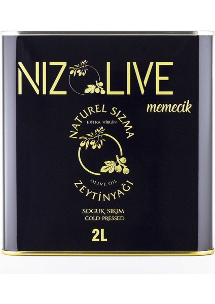 Niz Olive Memecik Naturel Sızma Soğuk Sıkım Zeytin Yağı 2 Lt