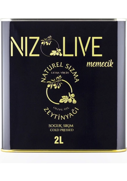 Niz Olive Memecik Naturel Sızma Soğuk Sıkım Zeytin Yağı 2 Lt