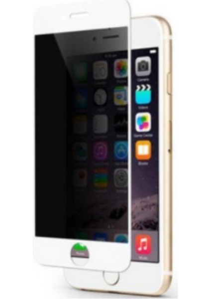 Iphone 6 -6s Plus (Beyaz) Hayalet Privacy Tam Ekran Cam Koruyucu(Tam Kaplama)