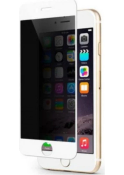 Iphone 6 -6s Plus   (Beyaz) Hayalet Privacy Tam Ekran Cam Koruyucu(Tam Kaplama)