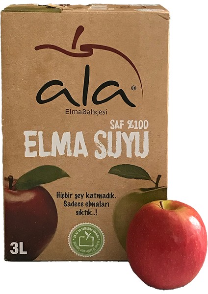 Saf %100 Kırmızı Elma Suyu - 3litre