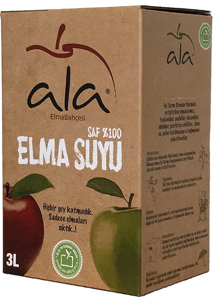 Saf %100 Kırmızı Elma Suyu - 3litre