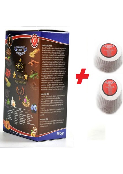 Muhabbet & Kanarya Maması Bol Vitaminli,mineralli ve Proteinli Mama 250 gr + 2 Adet Gaga Taşı
