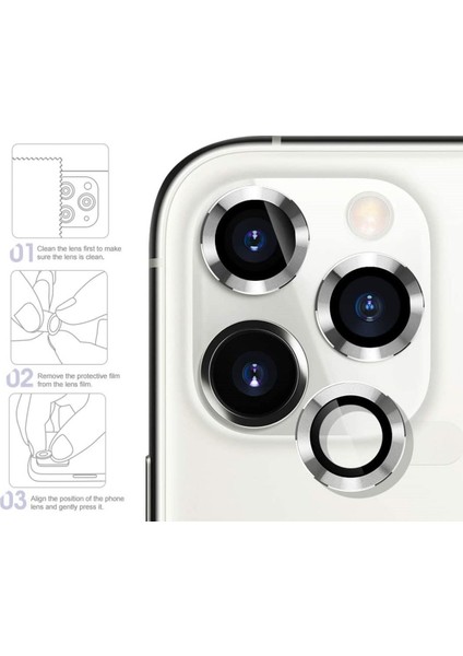 Apple Apple iPhone 12PRO Metal Çerçeveli (Beyaz) Kamera Koruma Lensi fiyatları