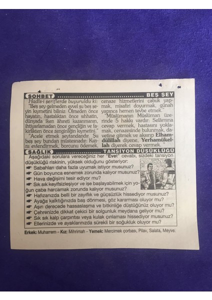 30 Ekim 2001 Takvim Yaprağı - Nostalji Koleksiyonluk Takvim Yaprağı B