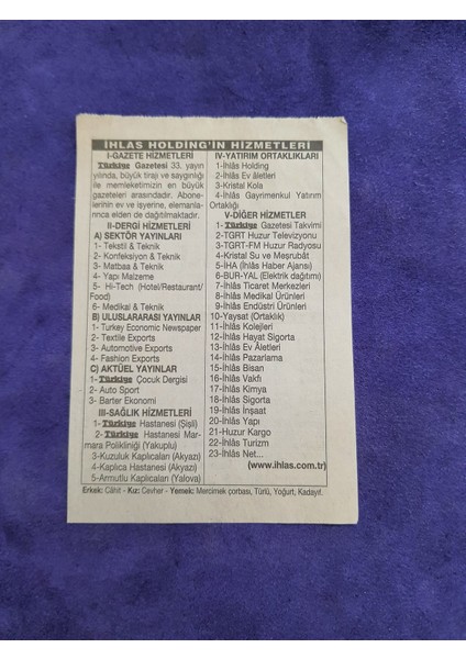 22 Nisan 2003 Takvim Yaprağı - Nostaljik Koleksiyonluk Takvim Yaprağı