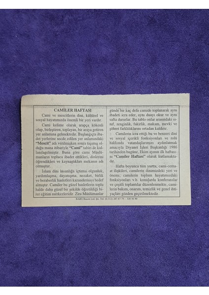 1 Ekim 2002 Takvim Yaprağı - Nostalji Koleksiyonluk Takvim Yaprağı A
