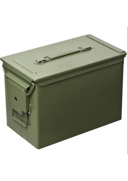 Büyük Boy Metal Mühimmat Kutusu-Çantası Mermi-Fişek-Pil Kutusu