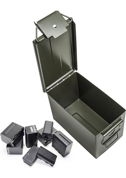 Büyük Boy Metal Mühimmat Kutusu-Çantası Mermi-Fişek-Pil Kutusu fırsatları