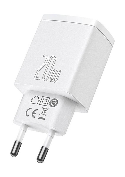 Compact 20W USB + Type-C Çıkışlı Qc3.0 Hızlı Şarj Başlığı Şarj Aleti