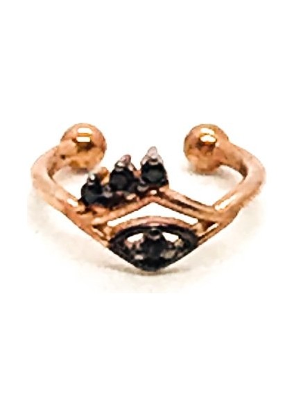 925 Ayar Gümüş Zirkon Taşlı Kirpikli Göz Earcuff Küpe