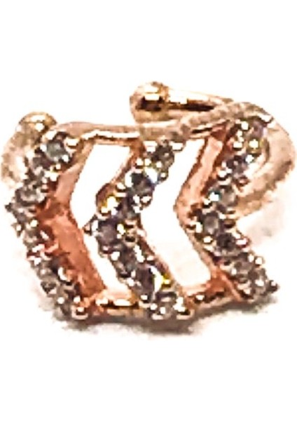 925 Ayar Gümüş Zirkon Taşlı Çavuş Earcuff Küpe