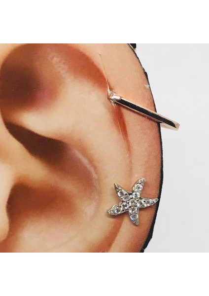 925 Ayar Gümüş Üçgen Earcuff Küpe