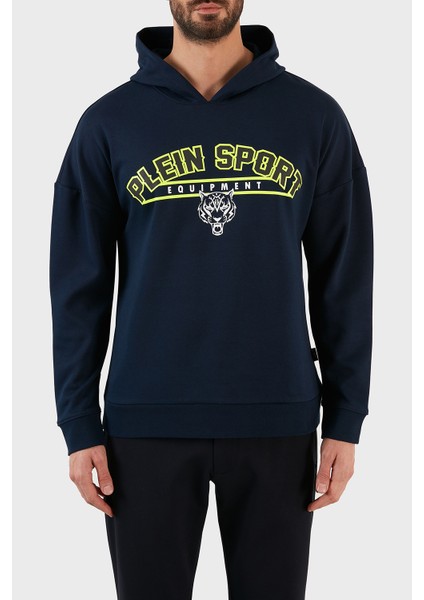 Plein Sport Logolu Regular Fit Kapüşonlu Pamuklu Erkek Sweat FIPS21985