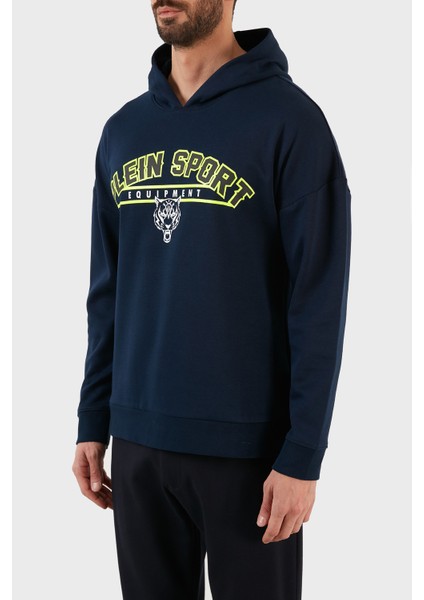 Plein Sport Logolu Regular Fit Kapüşonlu Pamuklu Erkek Sweat FIPS21985