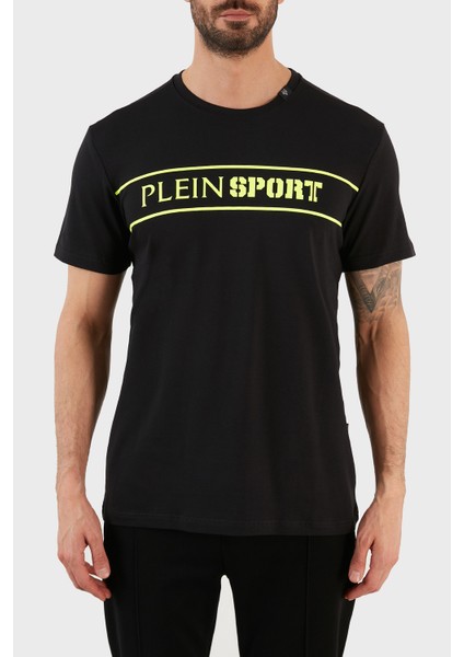 Plein Sport Logolu Bisiklet Yaka Pamuklu Erkek T-Shirt TIPS101IT99