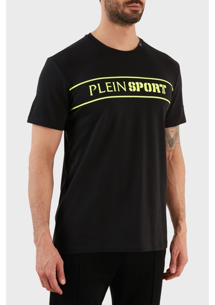 Plein Sport Logolu Bisiklet Yaka Pamuklu Erkek T-Shirt TIPS101IT99