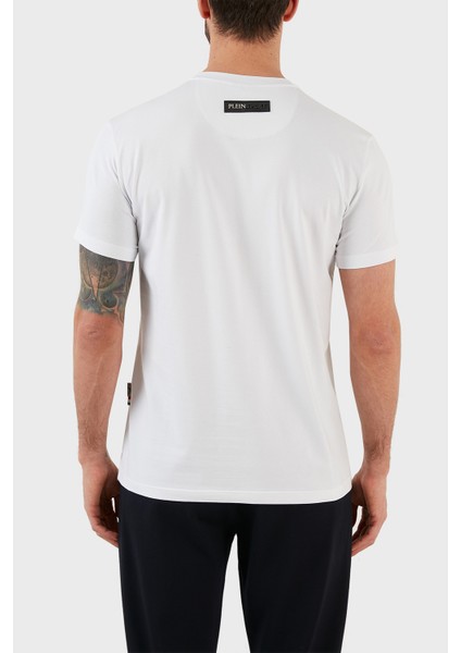 Logolu Bisiklet Yaka Pamuklu Erkek T-Shirt TIPS113IT01