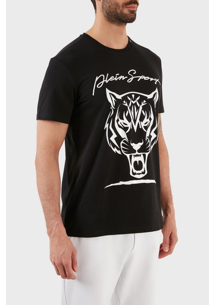 Logolu Bisiklet Yaka Pamuklu Erkek T-Shirt TIPS123IT99