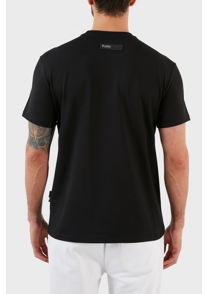 Logolu Bisiklet Yaka Pamuklu Erkek T-Shirt TIPS128IT99
