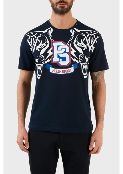 Logolu Bisiklet Yaka Pamuk Erkek T-Shirt TIPS119TN85
