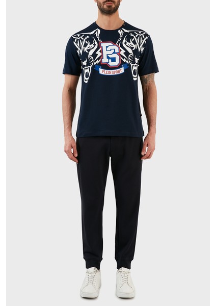 Logolu Bisiklet Yaka Pamuk Erkek T-Shirt TIPS119TN85