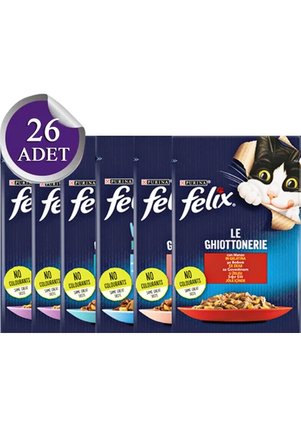 Karışık Paket Pouch Kedi Konservesi 26 x 85 gr