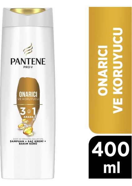 Pro-V Onarıcı Ve Koruyucu Bakım 3'Ü 1 Arada Şampuan; Yıpranmış Saçlar Için; 400ml