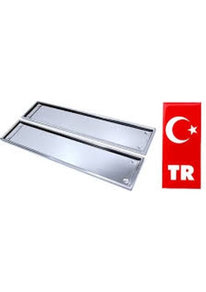 Krom Plakalık Standart+Plaka Tr Bayrak Yapışma Aluminyum
