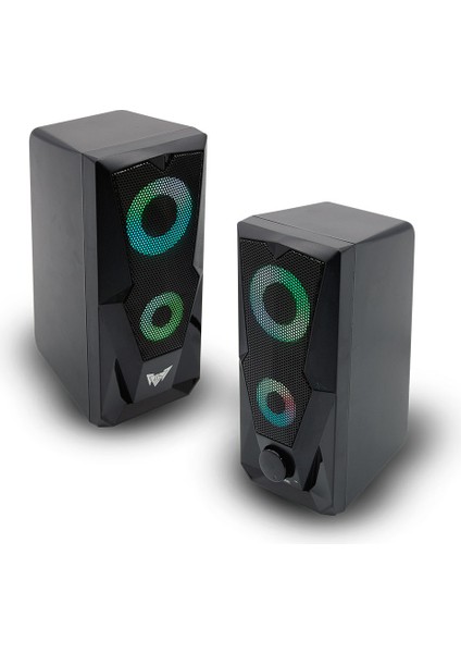 Crown Micro CMS-1003-7 Aydınlatmalı 5WX2 10W  Usb+3.5mm 65DB Speaker 1+1 Hoparlör