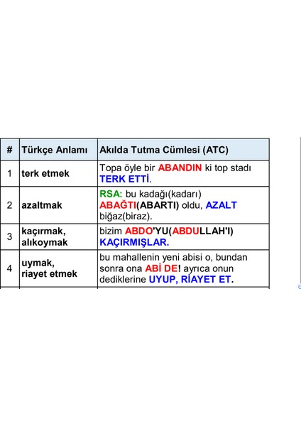 Teenage Engineering İngilizce ATC ATK Fiziksel Nimonik Dil Kartları (Renkli Kartlara Basılı)