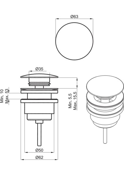 Novatik Unıversal Yuvarlak Lavabo Süzgeci (Beyaz) fiyatları