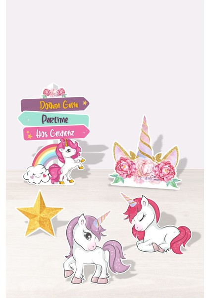 Unicorn Ayaklı Pano Set (Plastik Sert Malz)