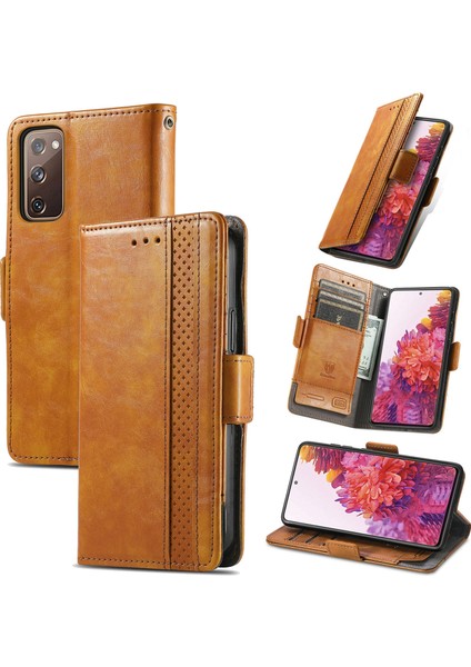 Samsung Galaxy S20 Fe Için Iş Ekleme Deri Kılıf Haki (Yurt Dışından) fiyatları