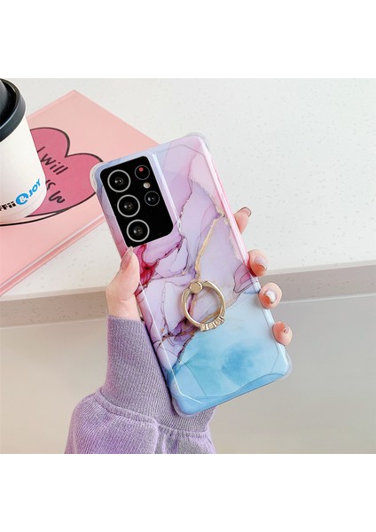 Samsung Galaxy S20 Fe / S20 Lite Için Rhinestone Ring Kılıfı Mor (Yurt Dışından)