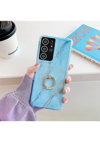 Samsung Galaxy S20 Fe / S20 Lite Için Rhinestone Ring Kılıfı Mavi (Yurt Dışından)